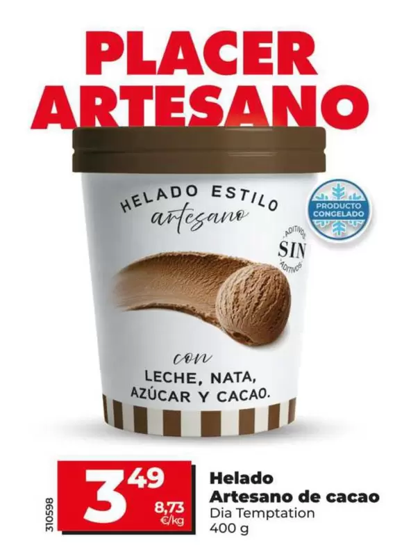 Dia Temptation - Helado Artesano De Cacao