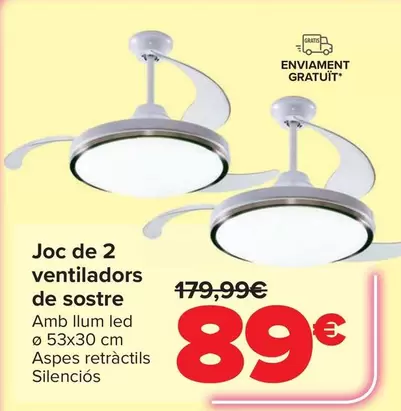 Juego 2 Ventiladores De Techo