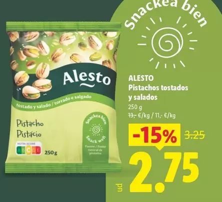 Alesto - Pistachos Tostados Y Salados