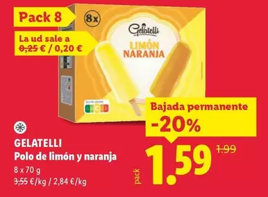 Gelatelli - Polo De Limón Y Naranja