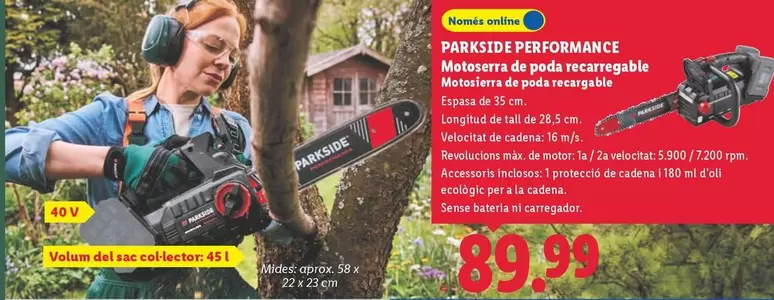 Parkside Performance - Motoserra De Poda Recarregable