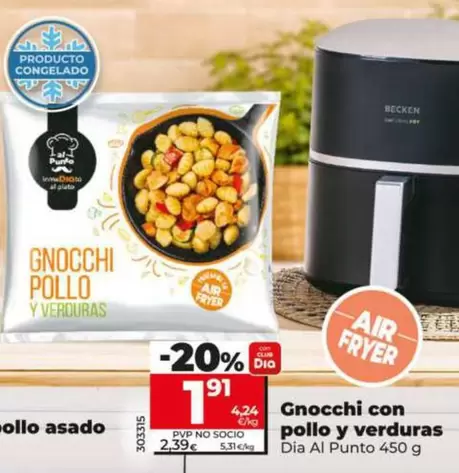 Dia Al Punto - Gnocchi Con Pollo Y Verduras