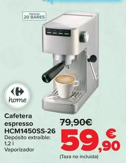 Carrefour Home - Cafetera Espresso HCM1450SS-26