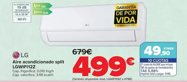 LG - Aire Acondicionado Split LGWIFI12Z