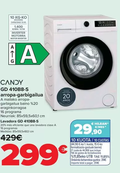 Candy - Lavadora GD 410B8-S