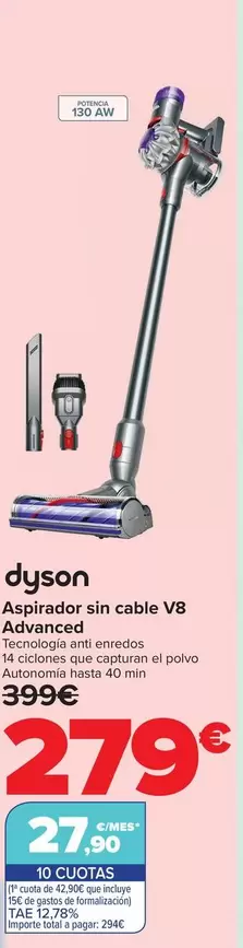 Dyson - Aspirador Sin Cable V8 Advanced