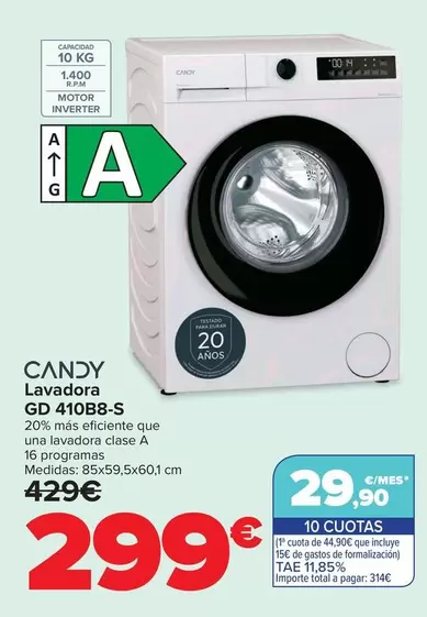 Candy - Lavadora GD 410B8-S