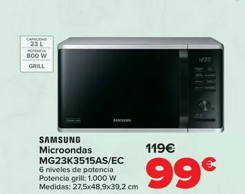Samsung - Microondas MG23K3515AS/EC