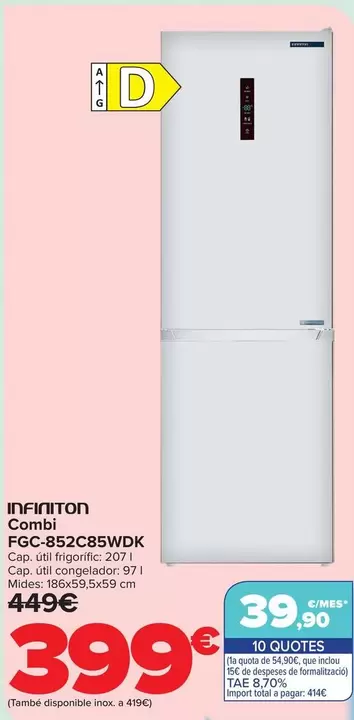 Infiniton - Combi FGC 852C85WBK