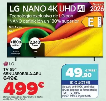 LG - TV 65" 65NU8E0B3LA.AEU
