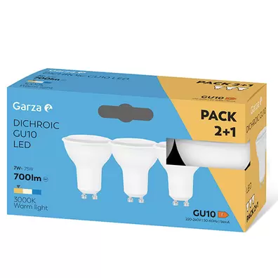 Garza - BOMBILLA 2+1 GU10 7W 700LM 110º - 3000K