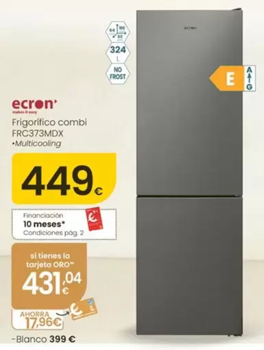 Ecron - Frigorifico Combi FRC373DMDX