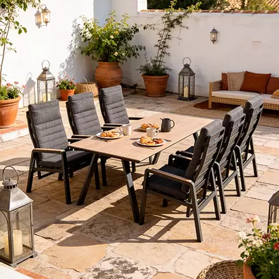 Cojunto Zanzibar: Mesa + 6 Sillones