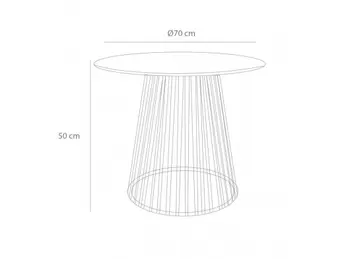 Mesa de centro redonda madera nogal 70 cm