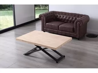 Mesa centro elevable de 120 cm color roble nordish-negro