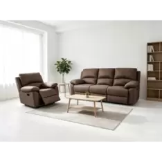 BARBATE 3-seater sofa, manual, brown