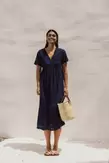 EYELET EMBROIDERED WIDE DRESS