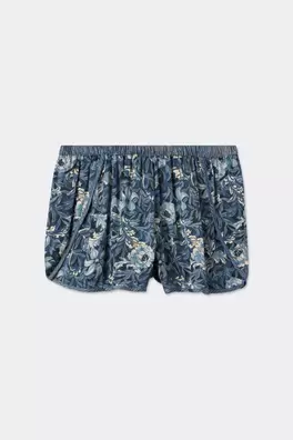 Shorts de Raso de Viscosa Estampado Fanciful Flowe...