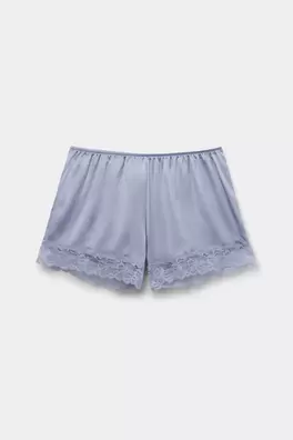 Pantalón Corto de Seda con Encaje