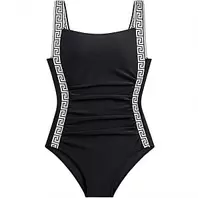 Women's Slimming Low Back Full Coverage One Piece Swimsuit Beach Vacation 1 Piece Black (S-XL)