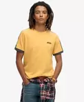 Camiseta retro de manga corta a rayas con logo Essential