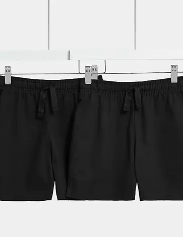 Pack de 2 shorts escolares 100 % algodón unisex (2-16 años)