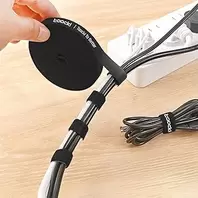 118.11" Double Sided Nylon Velcro Cable Ties: Self-Fixing, Reusable for Hassle-Free Cable Management and Stuff in Office and Home (Black)