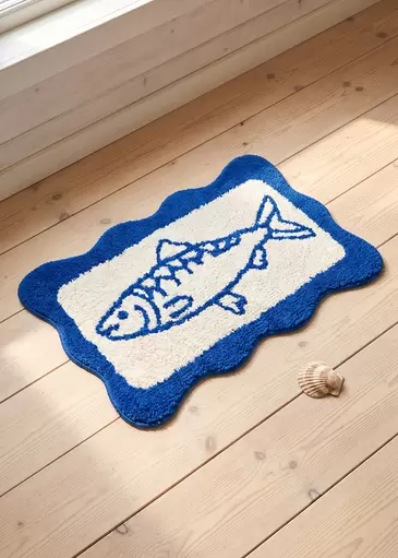 Alfombrilla de baño con motivo de peces - 40x60 cm