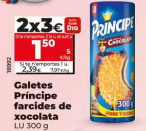 Lu - Galletas Príncipe Rellenas De Chocolate 