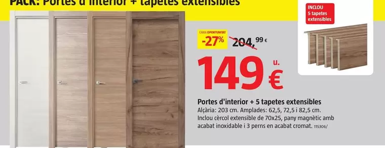 Puertas De Interior + 5 Tapetas Extensibles