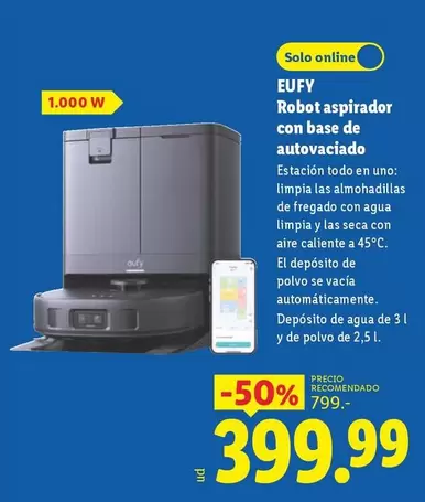 Eufy - Robot Aspirador Con Base De Autovaciado