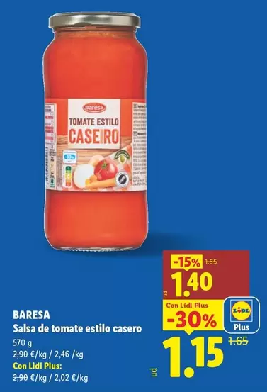Baresa - Salsa De Tomate Estilo Casero