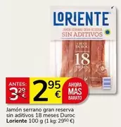 Loriente - Jamón Serrano Gran Reserva Sin Aditivos 18 Meses Duroc