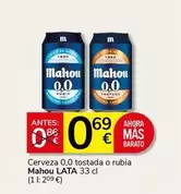 Mahou - Cerveza 0,0 Tostada O Rubia