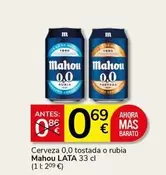 Mahou - Cerveza 0,0 Tostada O Rubia