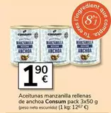 Consum - Aceitunas Manzanilla Rellenas De Anchoa