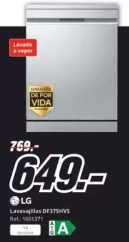 LG - Lavavajillas Df375hvs