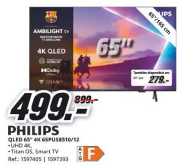 Philips - Qled 65" 4k 65pus8510/12