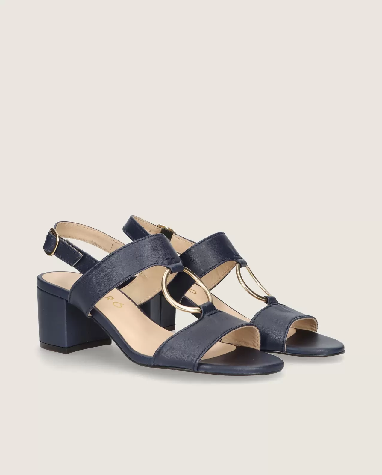 Emilia Sandal in navy blue leather