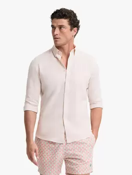 CAMISA LINO BOLSILLO BEIGE