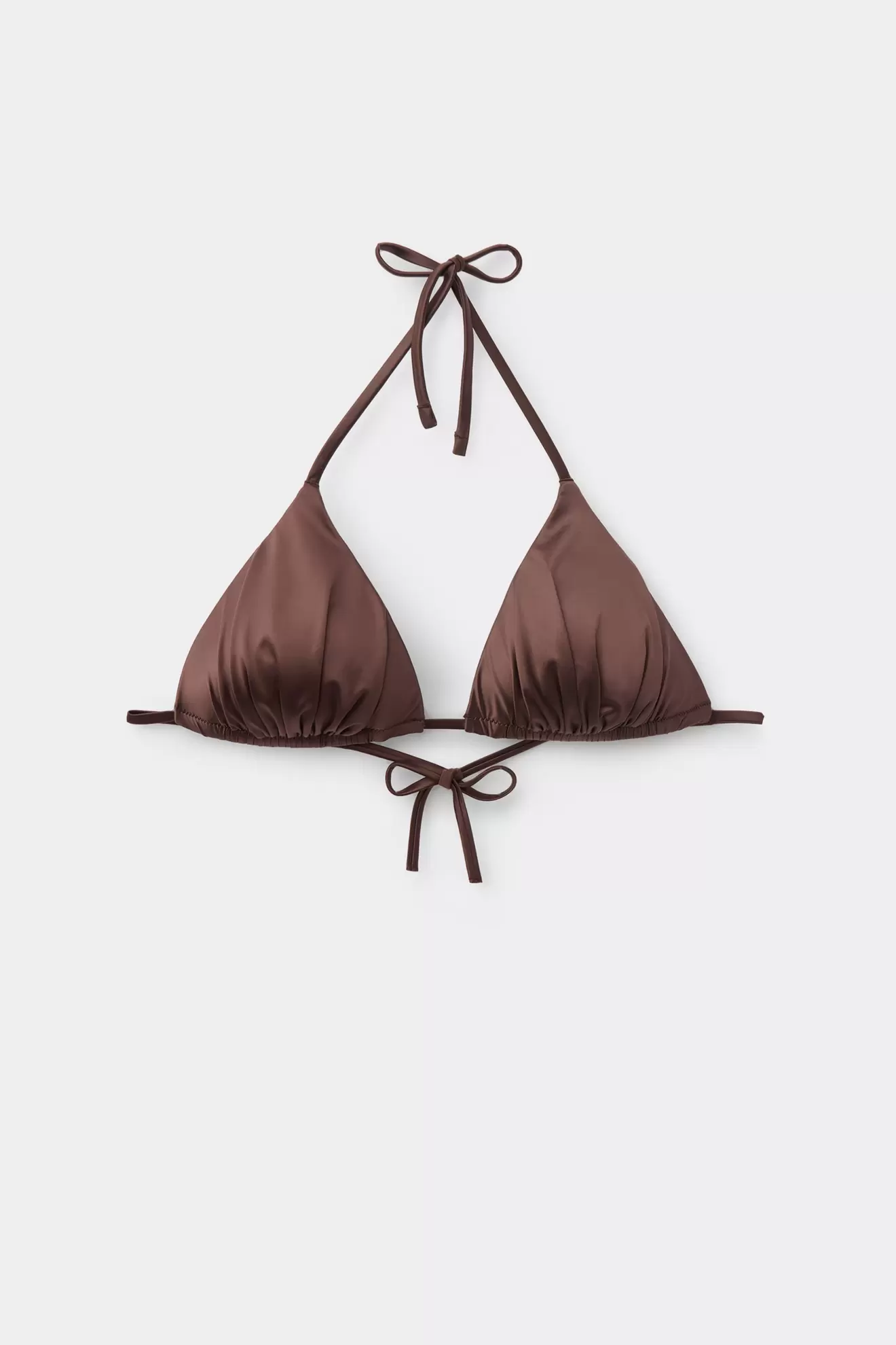 Top Bikini Triángulo con Relleno Ligero Shiny Glam Choco