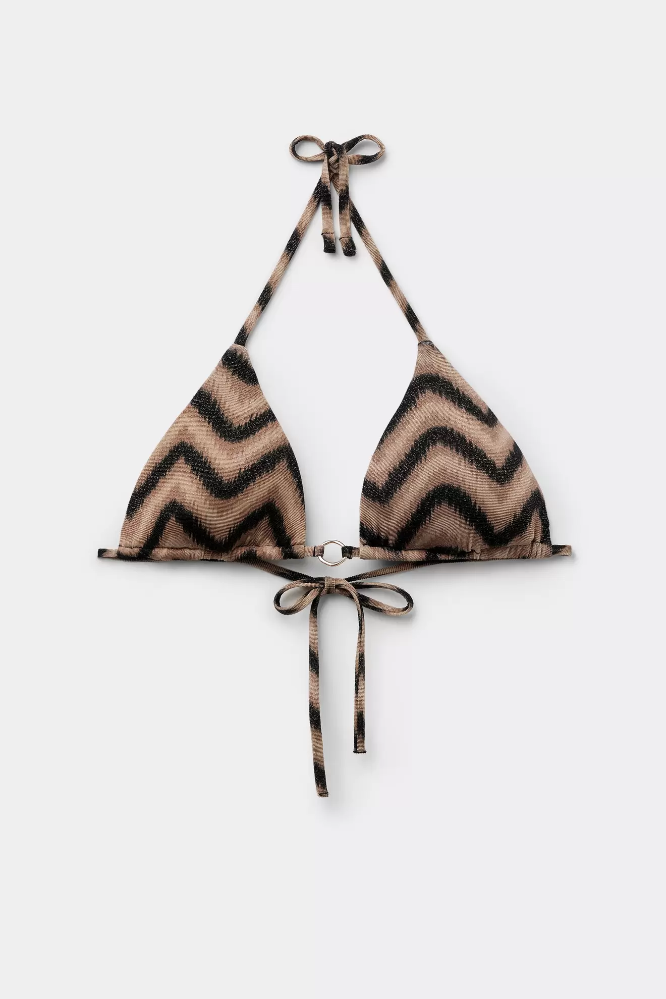 Top Bikini Triángulo con Relleno Extraíble Chevron Shine