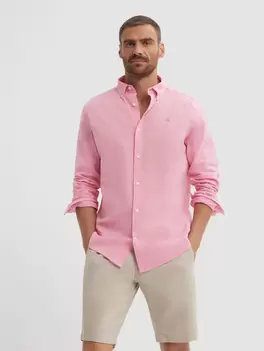 CAMISA LINO C. BOTON CORAL