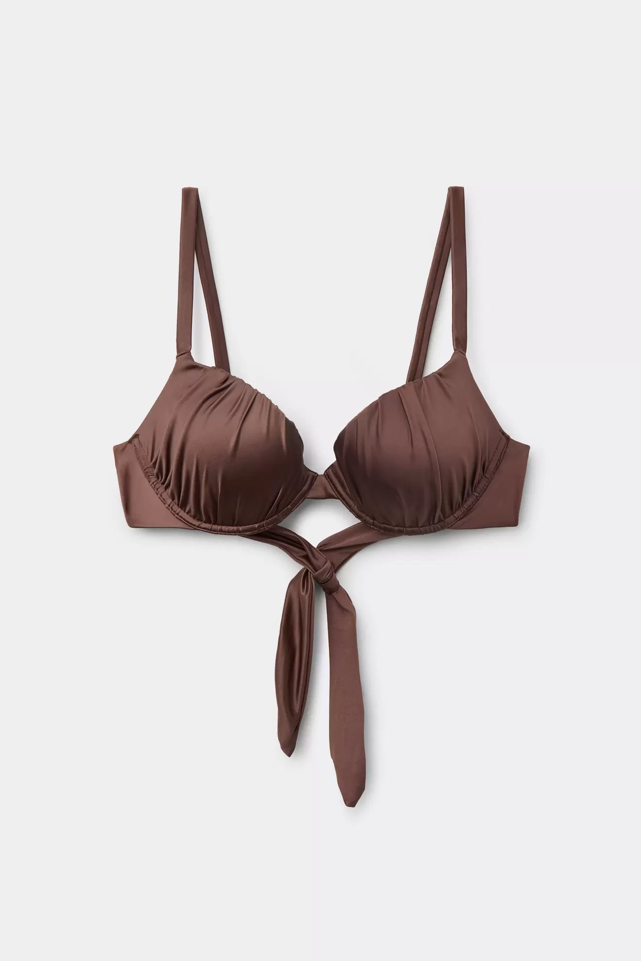 Top Bikini Push-Up Relleno Ligero Shiny Glam Choco