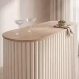 Caldera - Mueble bar bicolor con troncos blanco