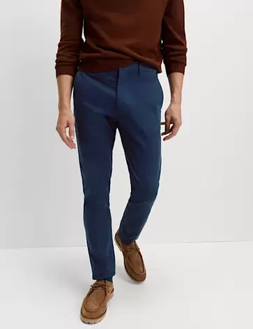 Chinos slim fit de algodón elásticos