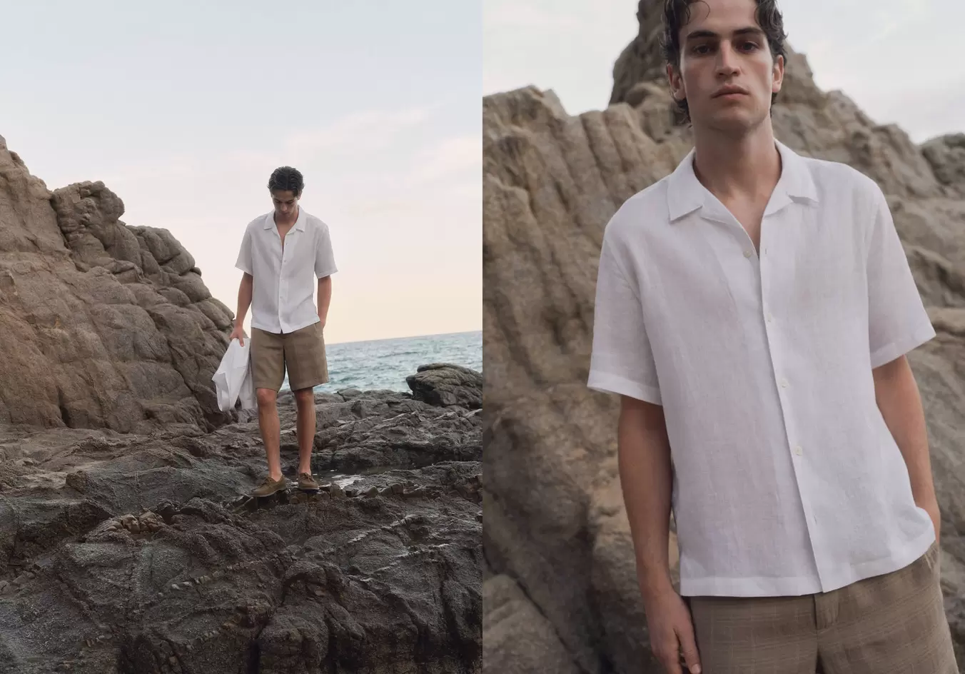 Camisa regular fit 100% lino