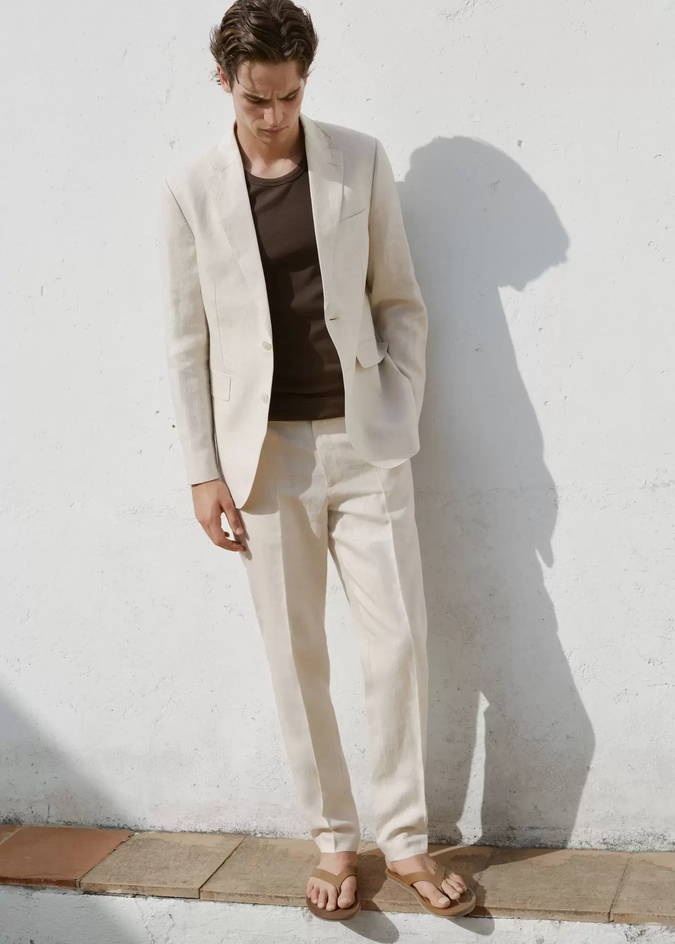 Pantalón traje Amalfi 100% lino slim fit