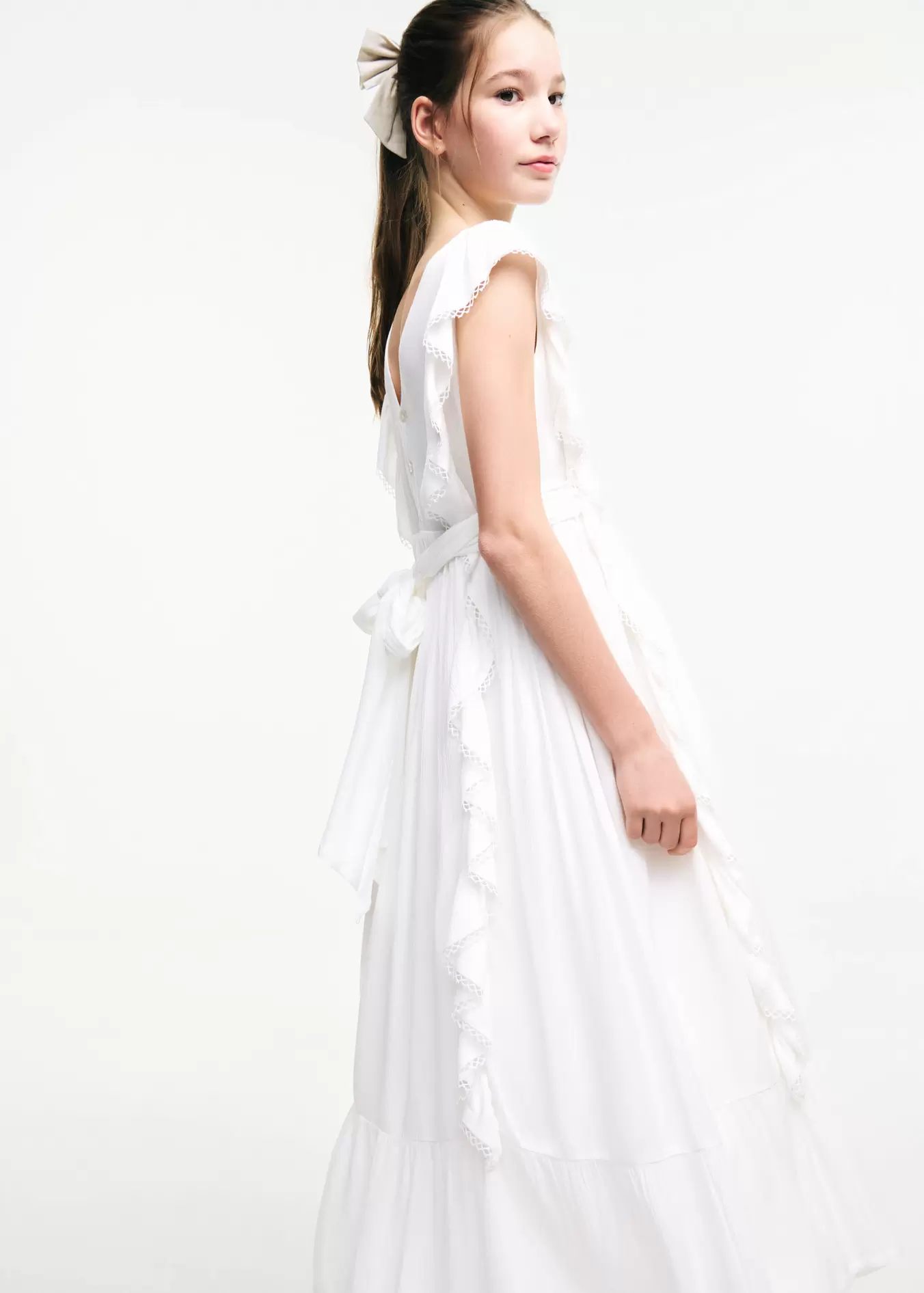 Vestido largo volantes