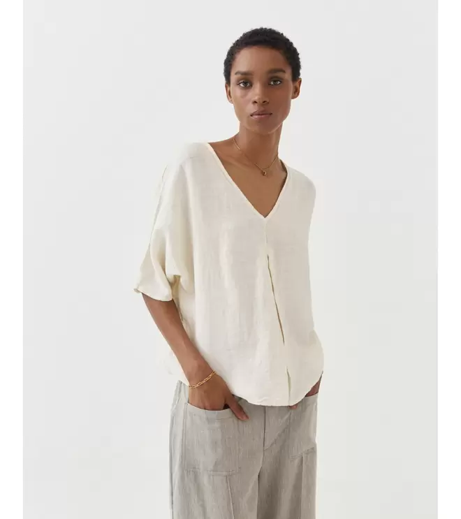 BLUSA LINO CUELLO V